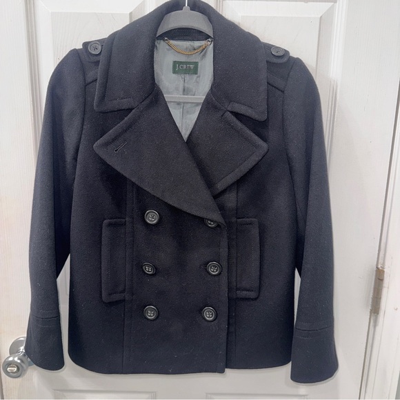 J Crew Classic black wool double breasted Pea Coat size small- great condition! - Picture 10 of 13
